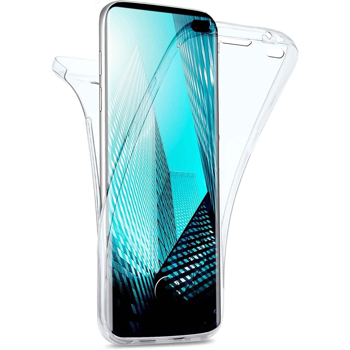 Full Cover Für Samsung Galaxy S10 Plus Silikon 6,4" TPU 360° Transparent Schutzhülle + Touch ID