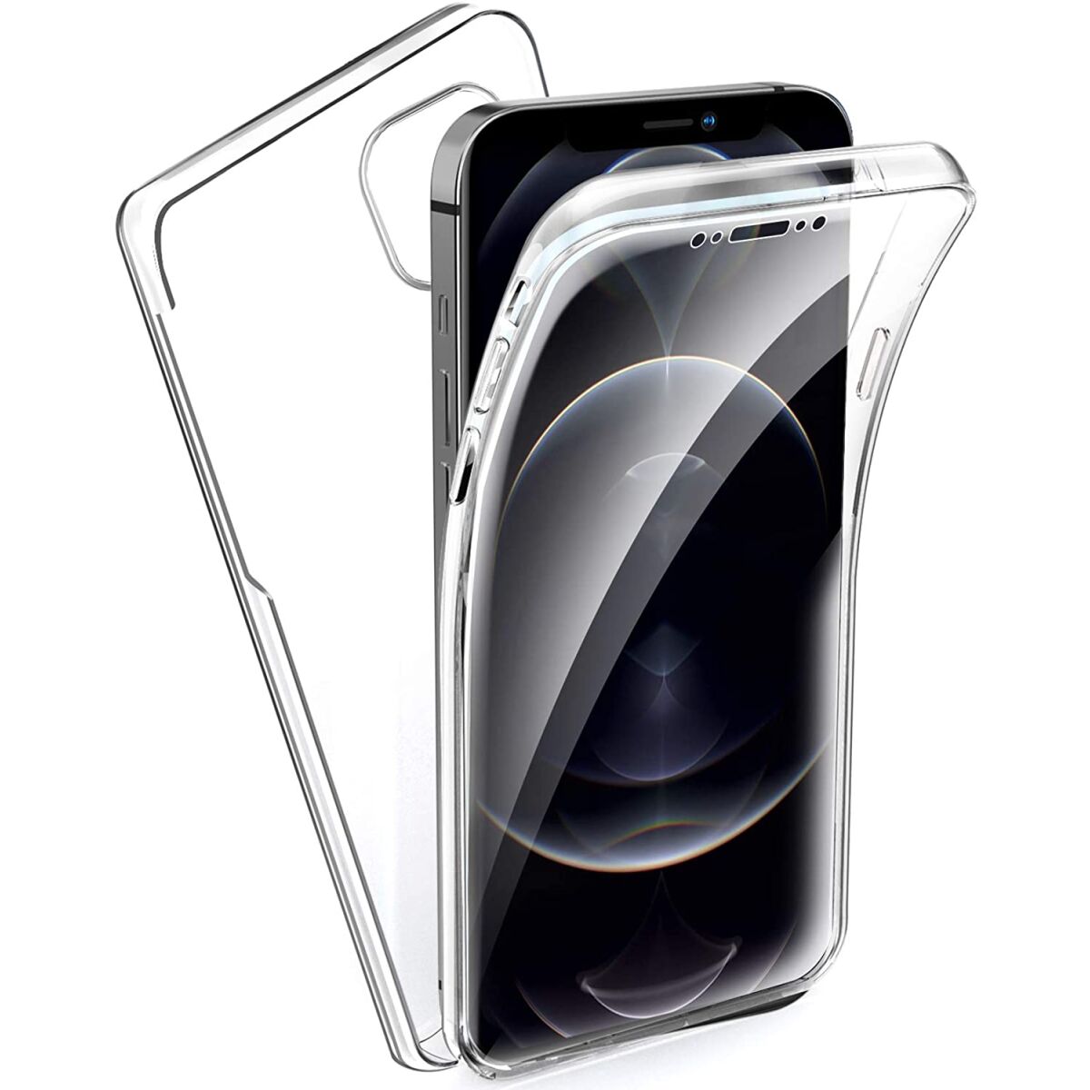 iPhone 12 Pro Max Full Cover Silikon 6.7" TPU 360° Transparent Schutzhülle