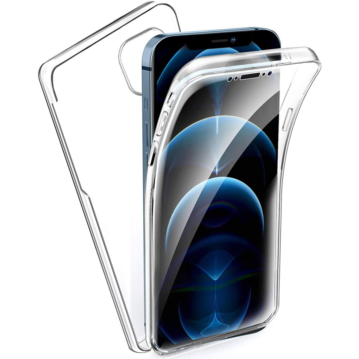 iPhone 12 / 12 Pro Full Cover Silikon 6.1" TPU 360° Transparent Schutzhülle