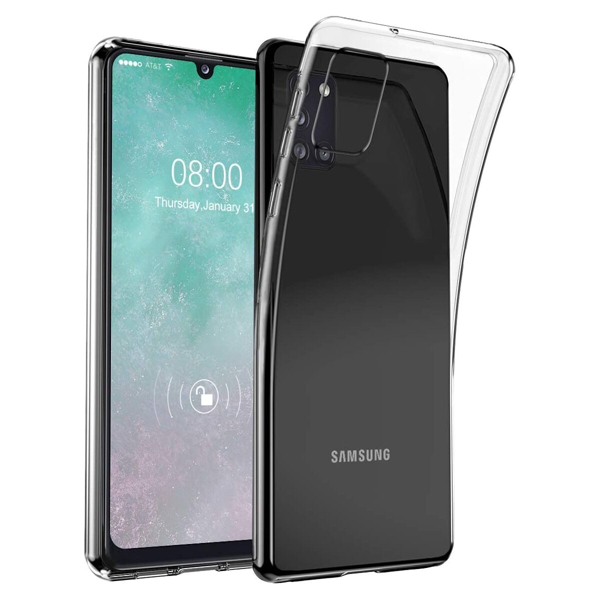 Wisam Schutzhülle für Samsung Galaxy A31 6,4" Silikon Clear Case Transparent