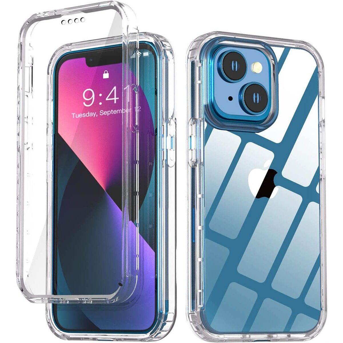 iPhone 13 Full Cover Silikon 6.1" TPU 360° Transparent Schutzhülle