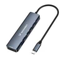 Wozinsky WHBC10Y4S 6in1 USB C Hub Aluminium Grau