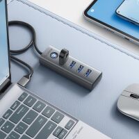 Orico PDD4U-U3 USB-A Hub 4× USB-A 3.0 Grau