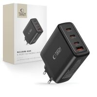 Tech-Protect NC100W GaN Ladegerät 3×USB-C PD + USB-A QC Schwarz