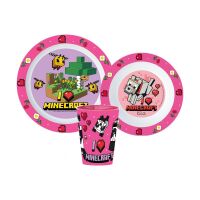 Minecraft Girls Geschirrset Mikroplastik mit Becher 260ml