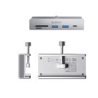 Orico MH5PC USB-C Hub 5-Port Tischklemme Silber