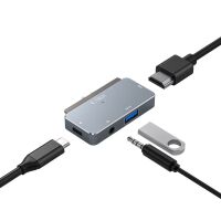 Tech-Protect V6 USB-C Hub 4in1 HDMI PD100W Grau
