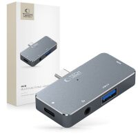 Tech-Protect V6 USB-C Hub 4in1 HDMI PD100W Grau