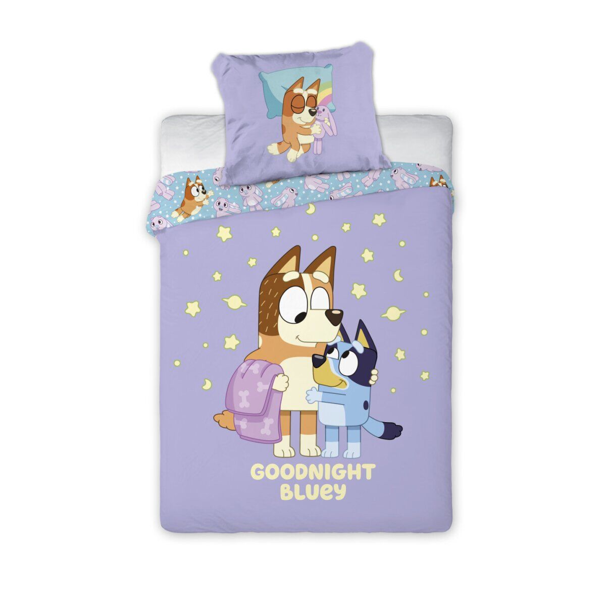 Bluey Goodnight Kinderbettwäsche Set 100x135cm
