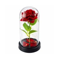 Ewige Rose Glaskuppel LED Kristall 21,5 cm Deko