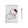 Hello Kitty Plüsch Notizbuch Set mit radierbarem Gelstift Schreibset