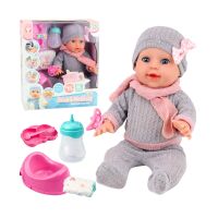 Babypuppen-Pinkelpflege-Zubehör: Flasche, Töpfchen, 35 cm