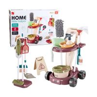 Kinder-Reinigungsset, Wagen, Wischmopp, Eimer, Staubsauger