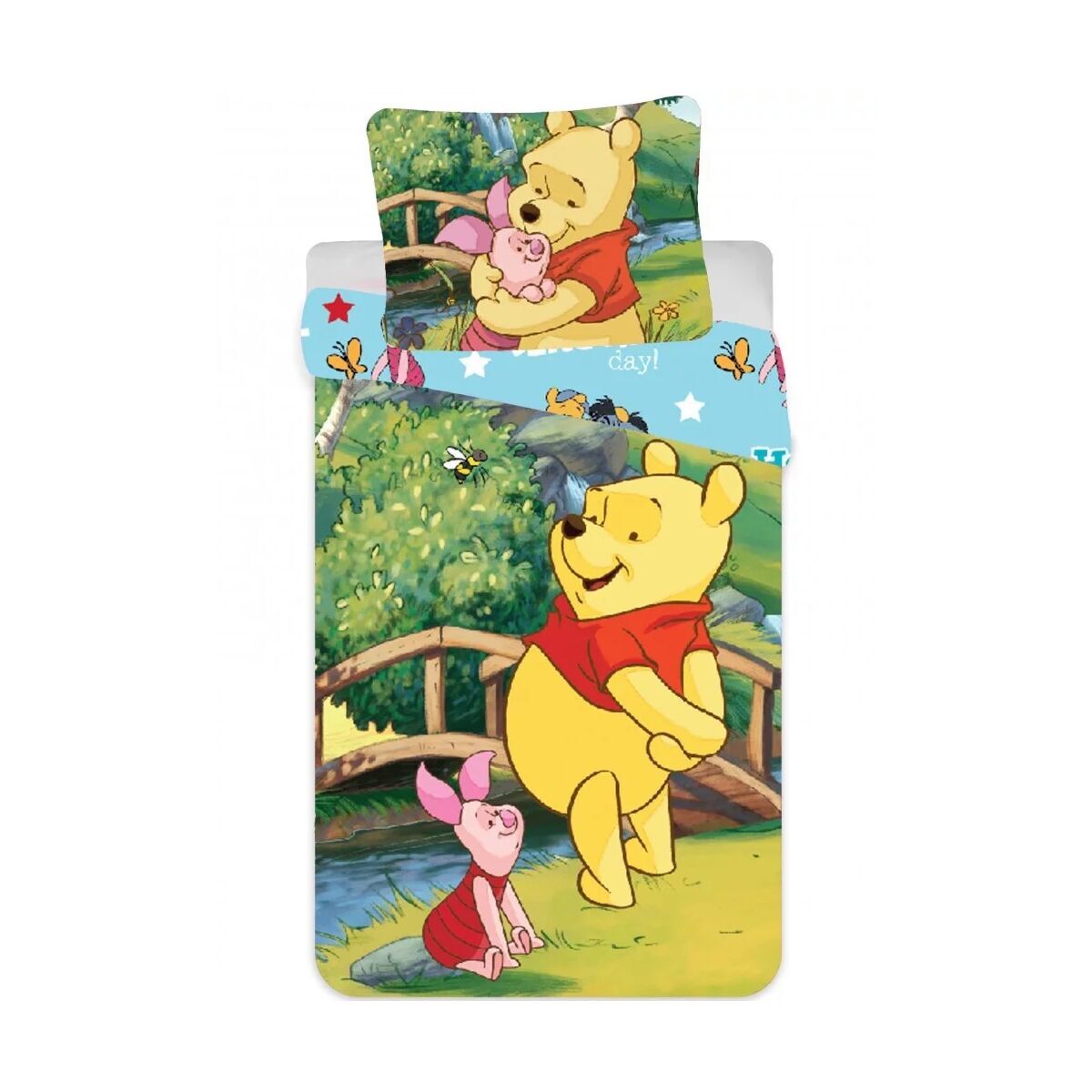 Disney Winnie Puuh Bridge Kinderbettwäsche 90×140cm, 40×55