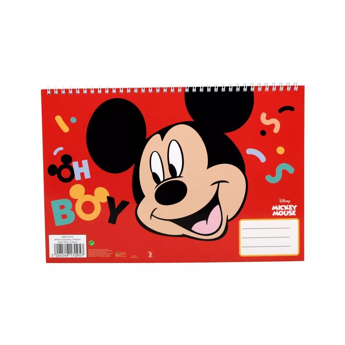 Disney Mickey Oh Boy A/4 Spiral-Skizzenbuch, 30 Blatt