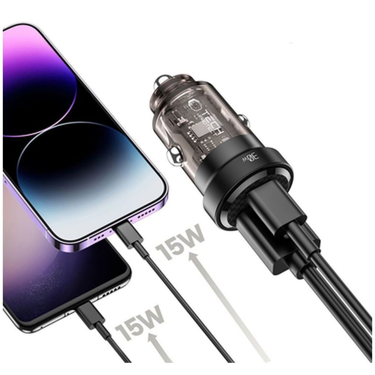 Tech Protect CC30W AutoLadegerät USB-C PD 30 W USB-A QC 3 0