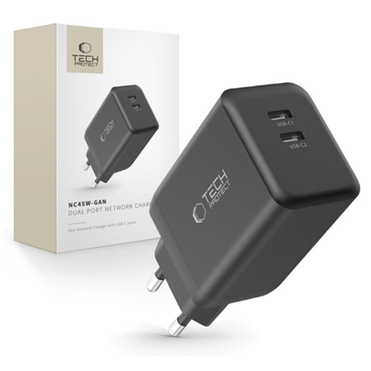 Tech Protect NC45W GAN 2 PORT PD45W WandLadegerät