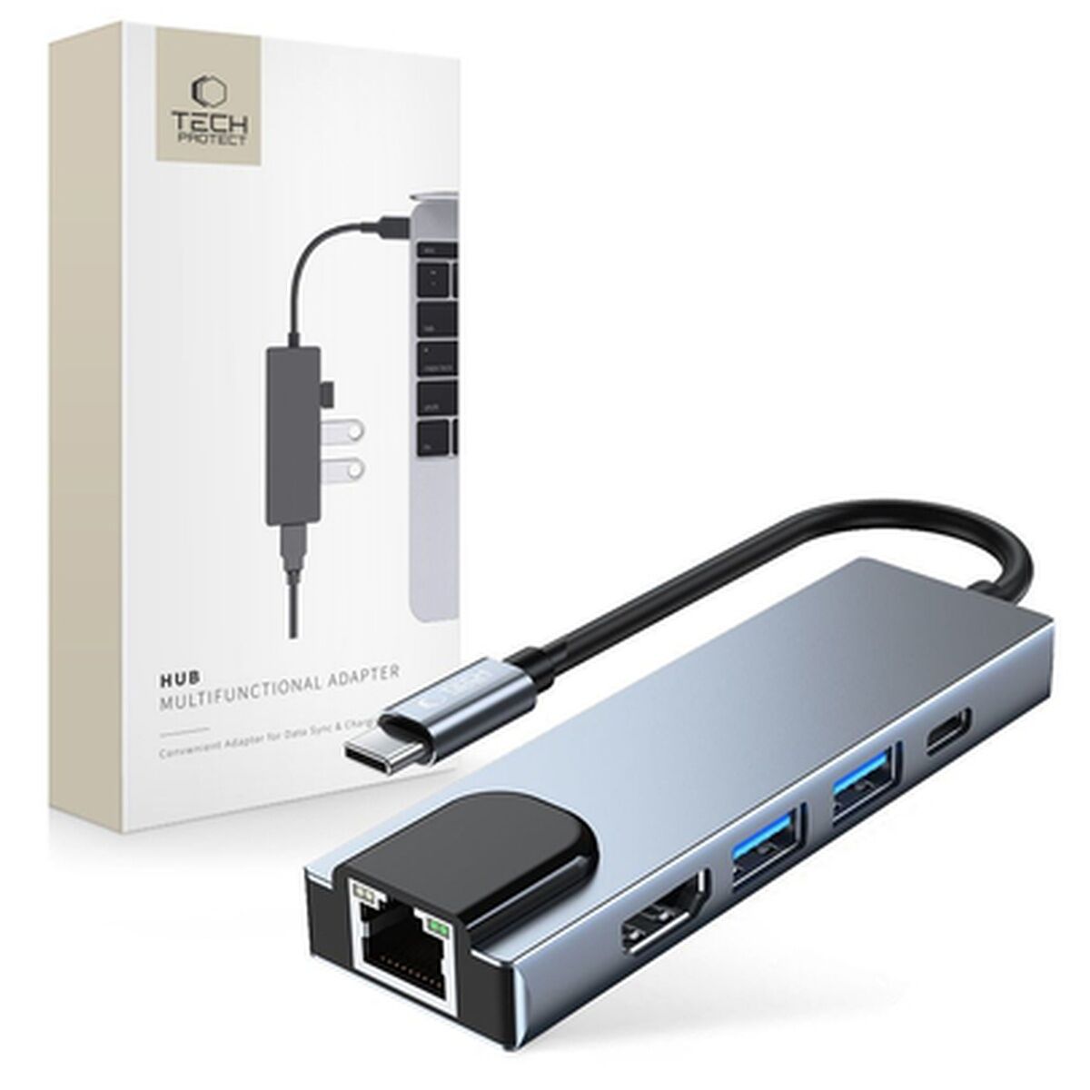 HUB Tech Protect V3 5in1 USB-C USB-A 3.0USB-A 2.0 USB-C