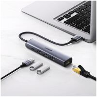 Ugreen Multifunktionsadapter HUB USB 3.0 3 x USB Ethernet