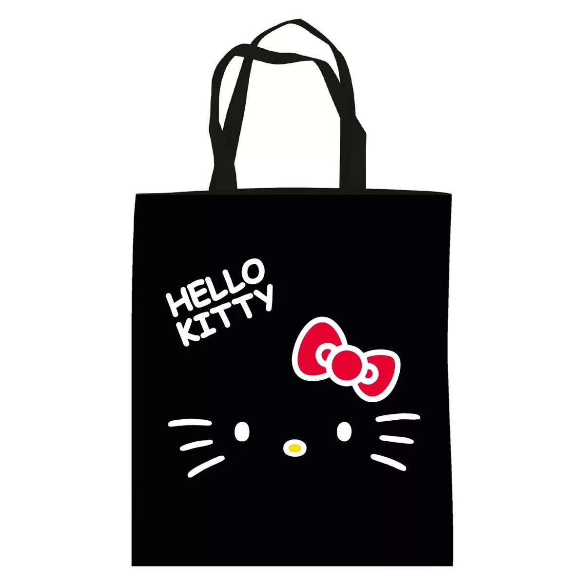 Hello Kitty Black Leinentasche, Einkaufstasche 44 cm