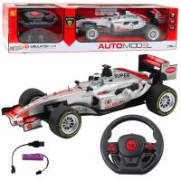 Ferngesteuertes RC Racer Lenkrad Lichter Sounds 1:12 Silber