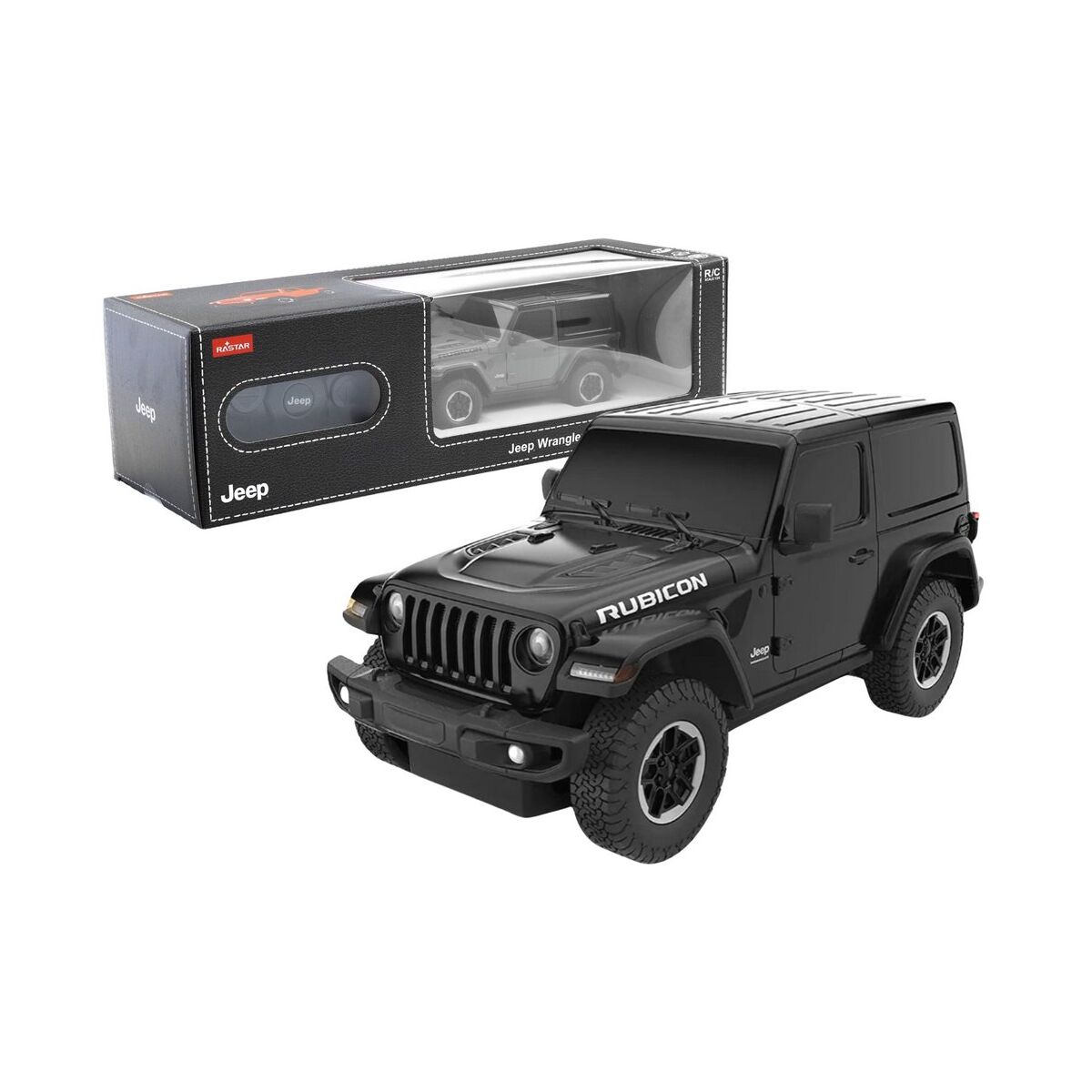 JEEP Wrangler JL Rubicon ferngesteuertes RC-Auto Rastar Schwarz 1:24