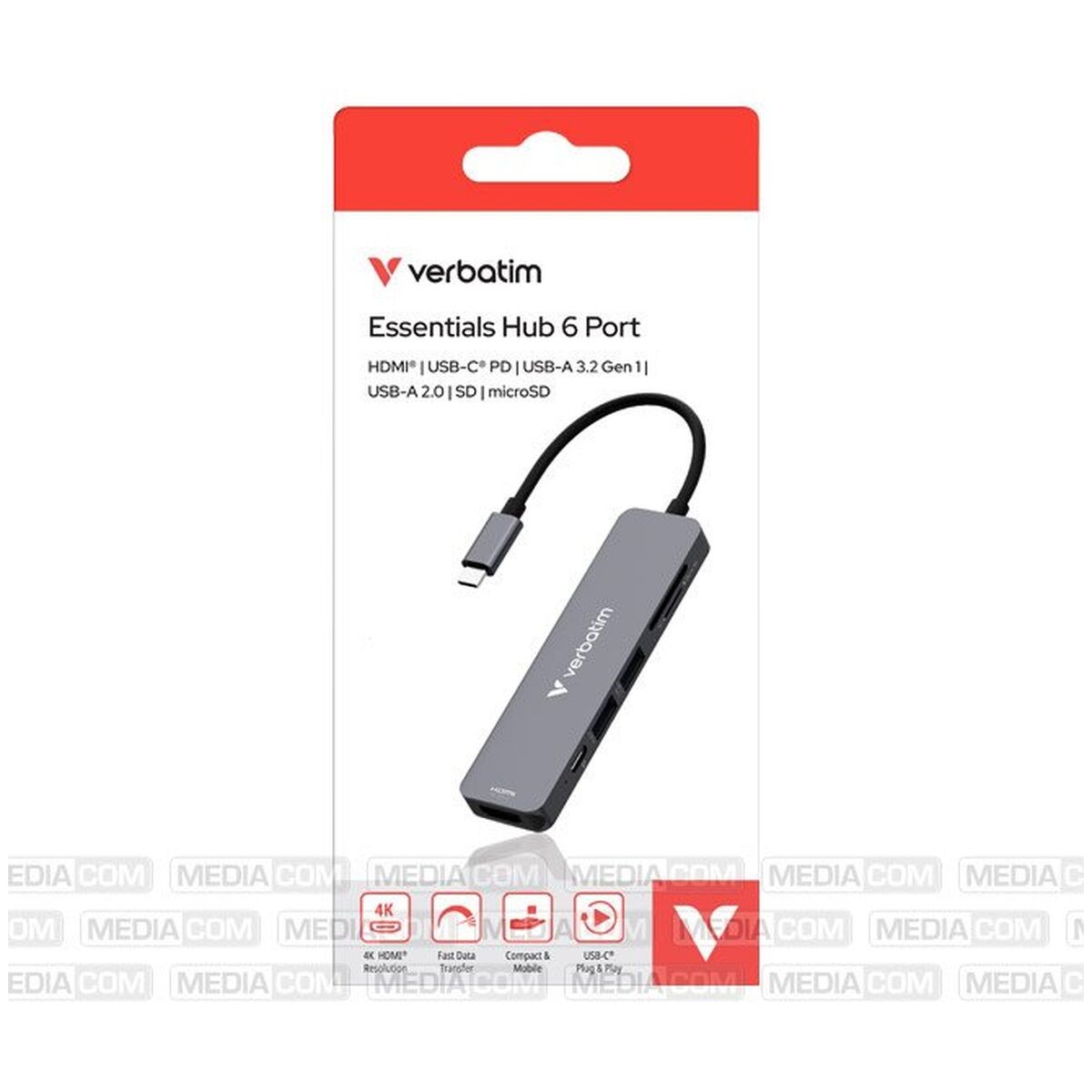 Verbatim GaN Ladeadapter USB-C/USB-A Grau
