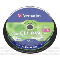 Verbatim CD-RW 700MB 8-12x Cakebox 10er