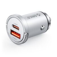 Orico MiniRing Pro 45W USB-A + USB-C Kfz-Ladegerät – Silber