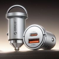Orico MiniRing Pro 45W USB-A + USB-C Kfz-Ladegerät – Silber