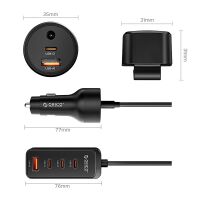 Orico ChargeClip 108W Kfz-Ladegerät 2x USB-A + 4x...