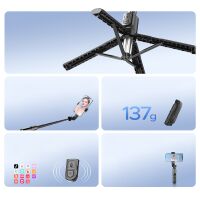 Orico SPN100 Selfie-Stick, -Stativ für Smartphone-Kameras mit 360°-Drehung, Bluetooth 5.2