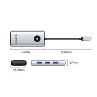 Orico PW11 6-in-1 USB-C Dockingstation (3x USB-A 3.0, 1x...