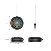 Orico YXR4-U3 RGB USB-Hub mit 4 USB-A...