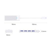 Orico PAPW4A-U3 USB-Hub mit 4 Anschlüssen (4x USB-A...