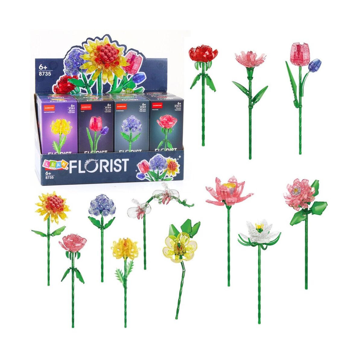 Blumenbausteine ​​Kompositionen 60-150 Stück Mix