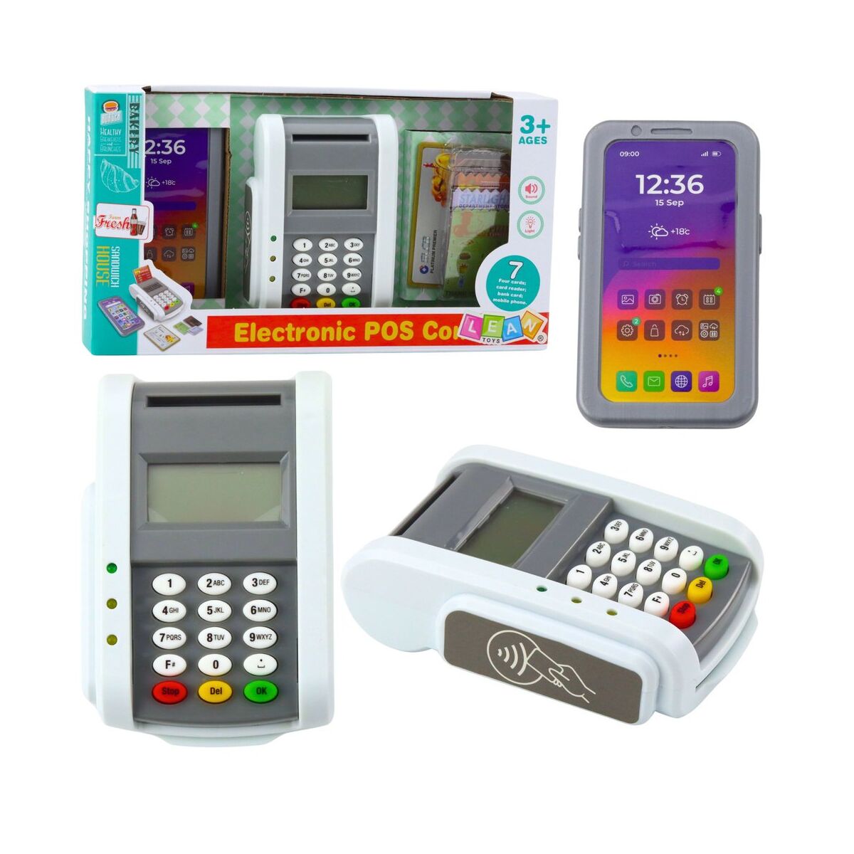 Shop-Set Zahlungsterminal Telefonkarte Lichter Geräusche