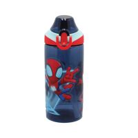 Spiderman Spidey Web Kunststoff-Trinkflasche mit Strohhalm