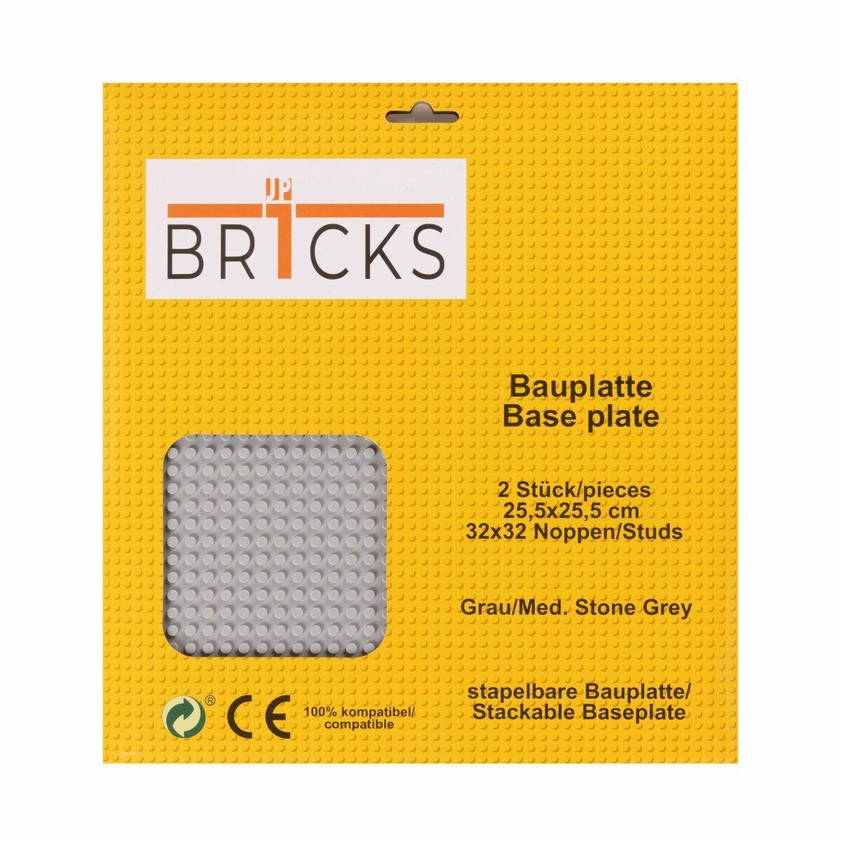 BR1CKS Baseplate Med. Stone Grey 32x32 2er