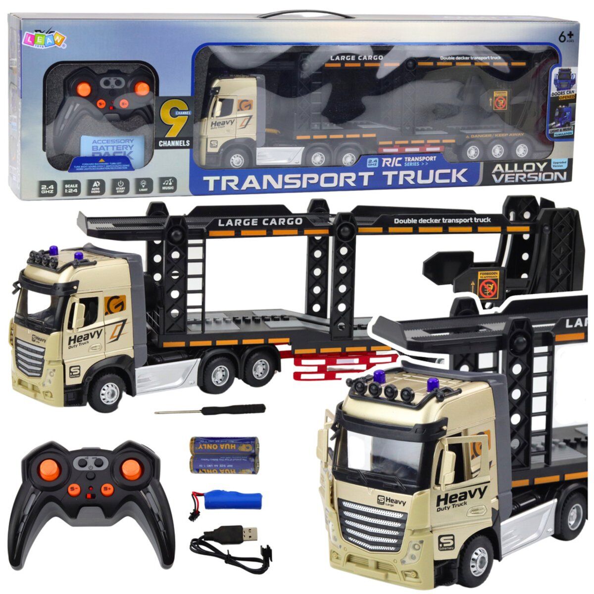 Lora Truck Abschleppwagen Fernbedienung RC Lichter Sounds 1:24
