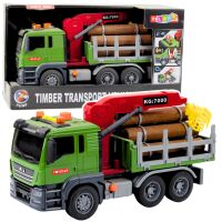 LKW Holztransport Kran Baumstämme Holz Lichter...