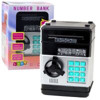 Geldautomat Safe Sparschwein Lichter Sounds PIN Code Schwarz