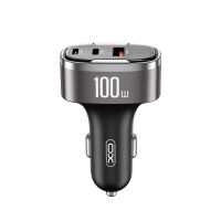 XO Kfz-Ladegerät CC61 PD QC 3.0 100W 1x USB 1x USB-C 1x Lightning grau