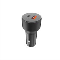QUALO Recycling USB-A USB-C Kfz-Ladegerät schwarz...