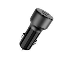 QUALO Recycling USB-A USB-C Kfz-Ladegerät schwarz...