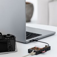 QUALO Transparenter USB-C HUB HDMI mit kabelloser...