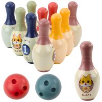 Bowling-Set mit Katzen für Kinder 10 Bowling-Pins 2...