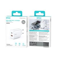 BWOO CDA207 PD 36W Wandladegerät 1x USB-A + USB-C Anschluss weiß