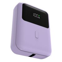 QUALO Powerbank 10000 mAh mini mit LED 20W Flieder QPB10-LD-20-09