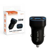 Teltech Autoladeadapter USB / USB-C 38W QC PD schwarz TCC-02